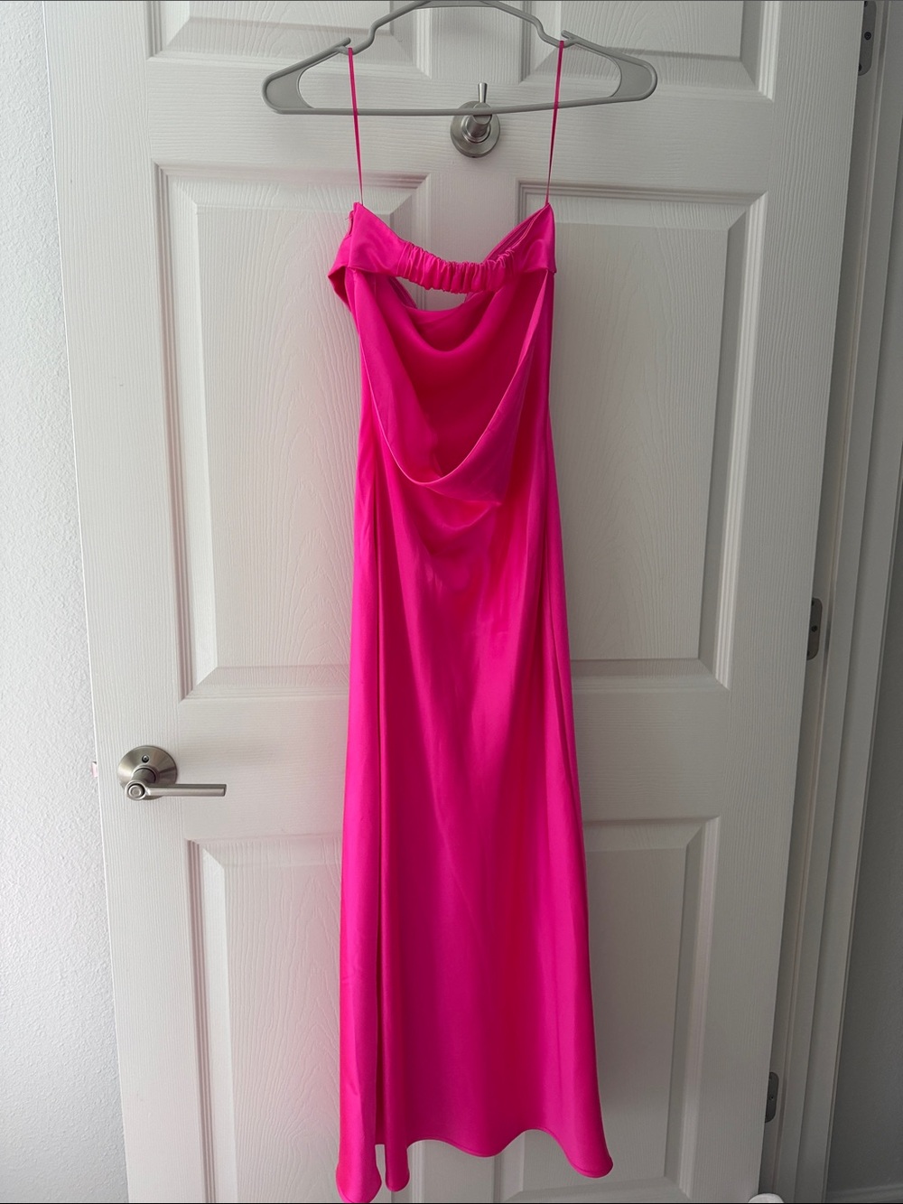 Elegant Strapless Slip Dress — Hot Pink - Picture 2 of 9